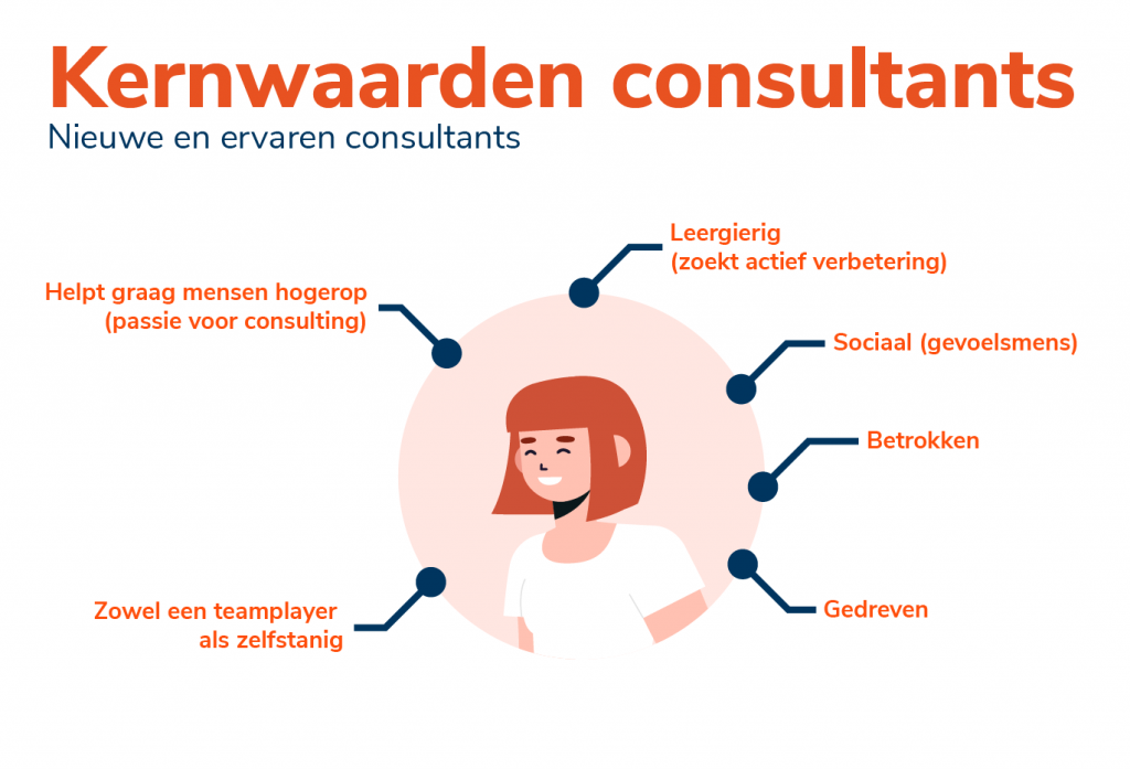 Kernwaarden consultant op basis van interviews.