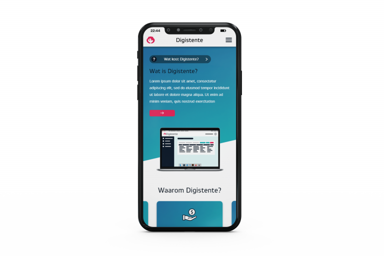 Landingspagina Digistente corporate mobiel